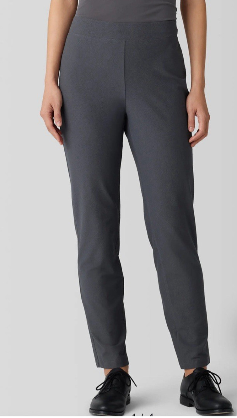 Eileen Fisher Graphite Grey Straight Leg Jersey Pants Medium M F5JH RN 78121